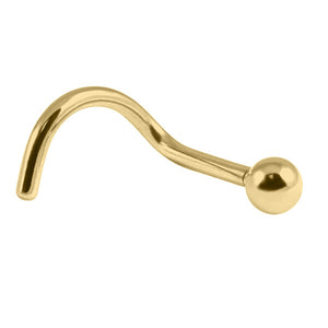 Gold Plated Steel Nose Stud - Plain Ball (New)