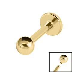 Gold Plated Titanium (PVD) Internally Threaded Labrets 1.2mm