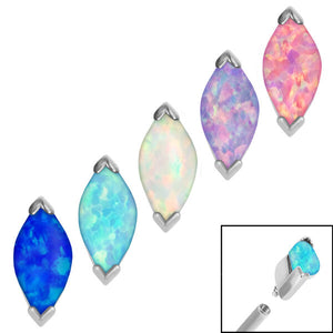 Steel Single Marquise Opal for Internal Thread shafts in 1.2mm