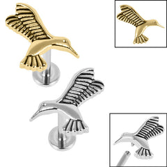 view all Titanium Internally Threaded Labrets 1.2mm - Steel Hummingbird body jewellery