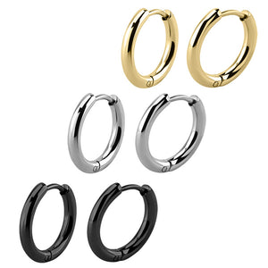 Surgical Steel Huggie Ear Clicker Rings - Round (pairs)