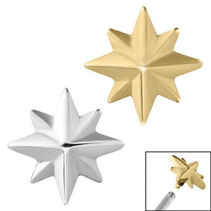 Steel Shiny 8 Point Star for Internal Thread shafts in 1.2mm