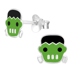 Sterling Silver Frankenstein Ear Stud Earrings ES56