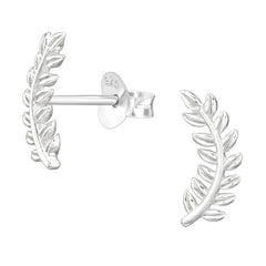 Sterling Silver Laurel Leaves Ear Stud Earrings ES61