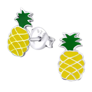 Sterling Silver Pineapple Ear Stud Earrings