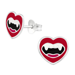 Sterling Silver Vampire Fangs Ear Stud Earrings ES52