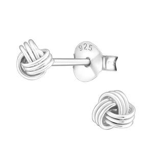 Sterling Silver Knot Ear Stud Earrings