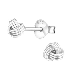 Sterling Silver Knot Ear Stud Earrings ES137