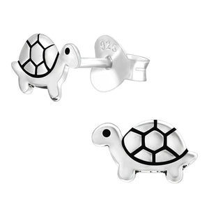 Sterling Silver Tortoise Ear Stud Earrings