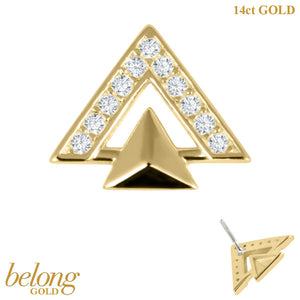 belong Solid Gold Threadless (Bend fit) Alpha Pyramid