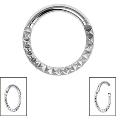 Titanium Pyramid Eternity Clicker Ring