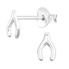 Sterling Silver Wishbone Ear Stud Earrings ES141