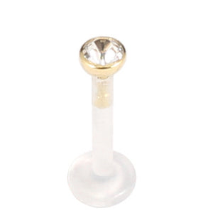 Bioflex Push-fit Labret with 18ct Gold Jewelled Top (2.8mm Top)