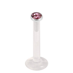 Bioflex Push-fit Labret with Steel Jewelled Disk (2.35mm Disk)