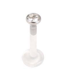 view all Bioflex Push-fit Labret with Titanium Jewelled Disk (3mm Disk) body jewellery