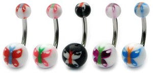 Acrylic Butterfly Belly Bars