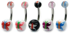 view all Acrylic Butterfly Belly Bars body jewellery