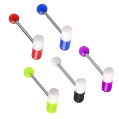 Acrylic Pill Tongue Barbell 1.6mm