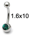 Steel Baby Jewelled Belly Bars - 10mm