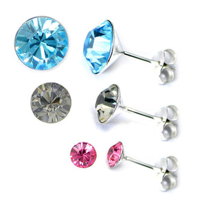 Silver Crystal Studs ST8 - ST9 - ST10
