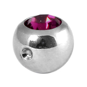 Steel Clip in Jewelled Balls 4mm