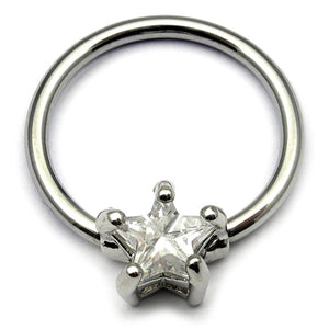 Crystal Star BCR - Nipple Ring