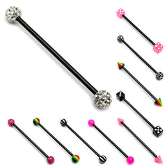view all Black Steel Pick and Mix Industrial Scaffold Barbells body jewellery